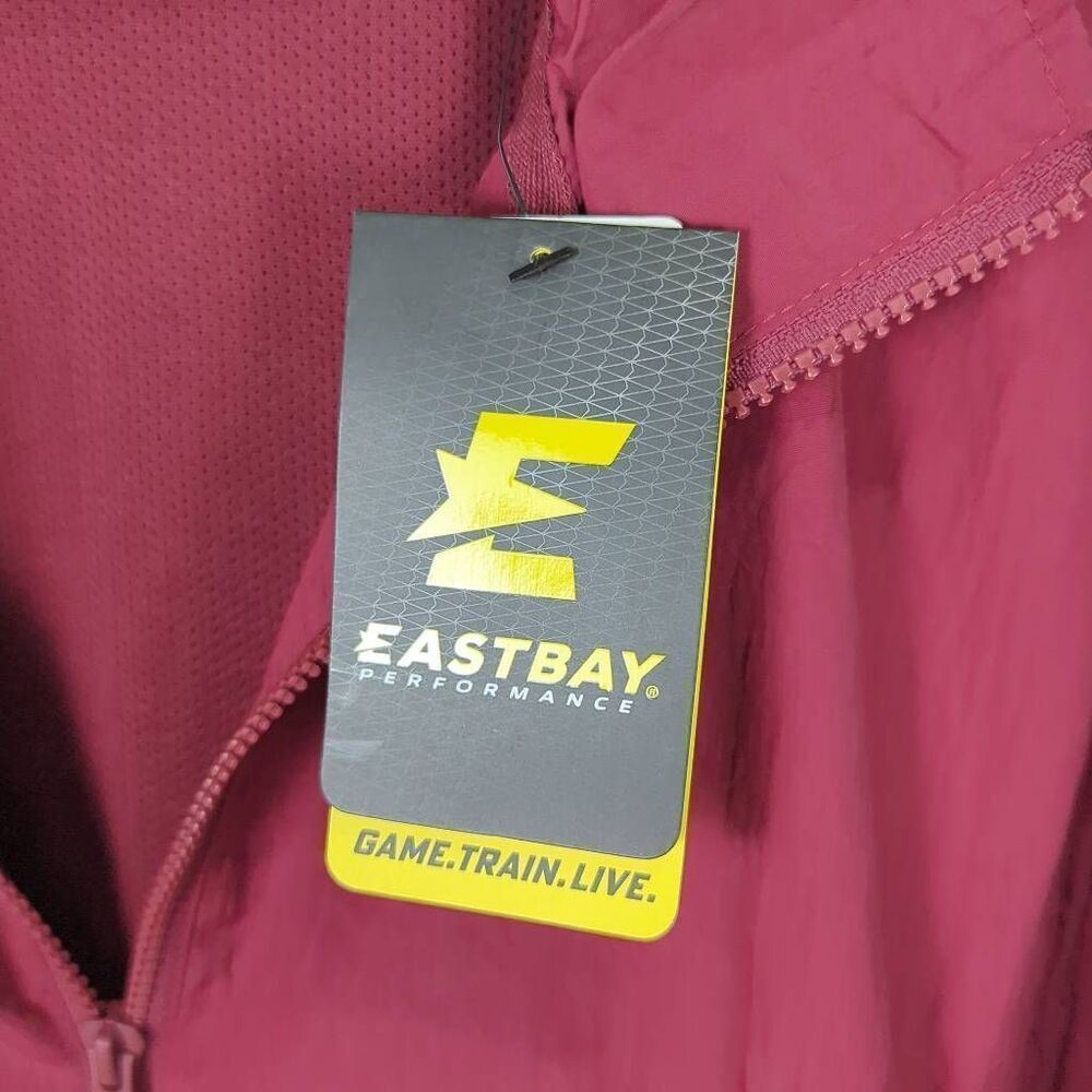 Brand New East Bay Men’s Large Red Velocity Warmup Jacket Coat Full Zip - Picture 9 of 10